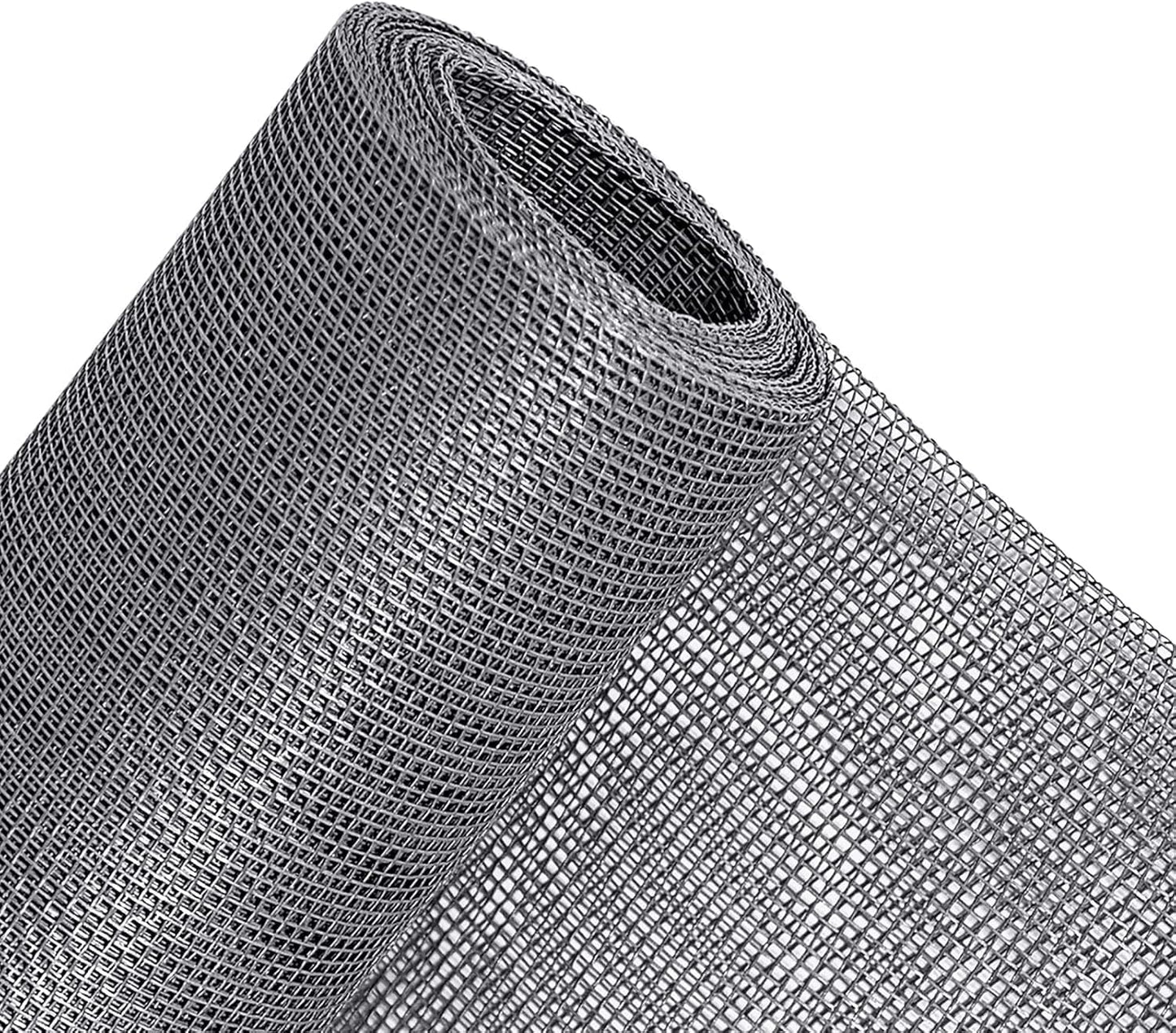 2PACK MAGZO Window&Door Screen Replacement Kit, 48''W x 99''L, with Retainer Spline (Total 65.6 FT) and Press-Fit Roller Tool, Scratch-Proof Polyester, Mesh Roll Repair for Patio, Pet Friendly, Grey