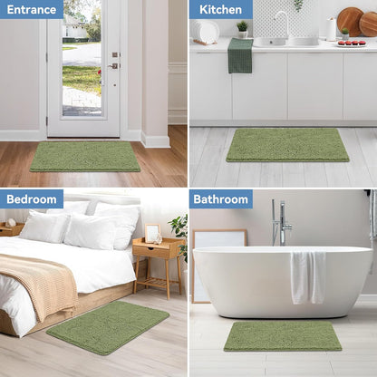 Bcoimo Bathroom Rugs 24x17, Bath Mats for Bathroom Non Slip with Rubber Backing,High Absorbent Microfiber Bath Rugs Quick Drying, Machine Washable, Durable Decor
