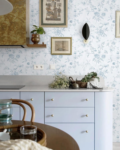 Ismoon Peel and Stick Wallpaper Floral Vintage Stick on Wall Paper Beige French Textured Contact Paper for Cabinet Removable Self Adhesive Wallpaper Vinyl Roll Shelf Deco, 17.3x78.7in
