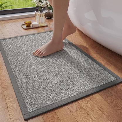 YDKGL Bathroom Rugs Non Slip, Super Absorbent Quick Dry Bath Mats for Bathroom, Foam Weave Texture Thin Bath Rugs Washable with Rubber Backing Fit Under Door Outside Shower,16" x 24“