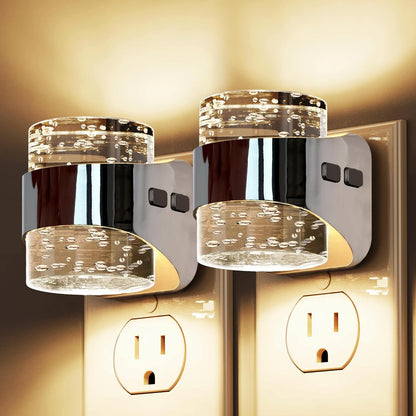 L LOHAS LED Night Light, Bubble Night Lights Plug into Wall,2 Pack 3000K/4000k/5000K Adjustable Color Temperature Night Light,Dimmable Nightlights with Dusk to Dawn Sensor for Rooms Bathroom Hallway