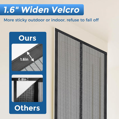 Smartor Magnetic Screen Door Magnetic Closure Fits 36"x82" Doors |Polyester - Retractable Screen Door Mesh| Self Sealing|Hands Free |Keeps Bugs Out|Pet and Kid Friendly-38 Inch x 83 Inch