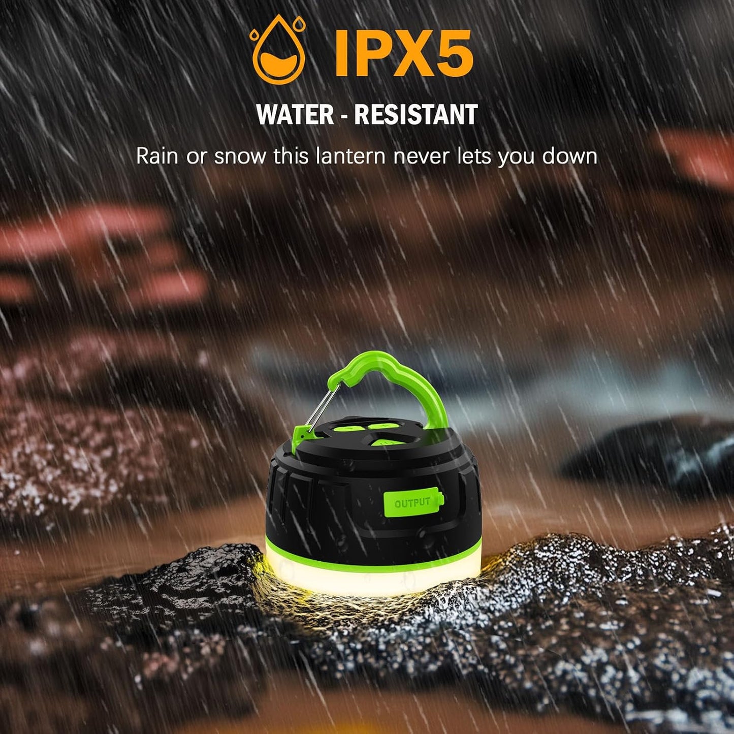 Yonktoo Camping Lantern Rechargeable, 300H Runtime, 6400mAh, IPX5 Waterproof Tent Light for Camping, Hiking, Power Outages, Home, Emergency - Standard Edition,Orange
