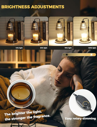 GODONLIF Candle Warmer Lamp with Cycle Timer, Birthday Gifts for Women Mom Her, House Warming Gifts New Home Room Decor, Wax Melt Warmer for Jar Candles with 2 Bulbs