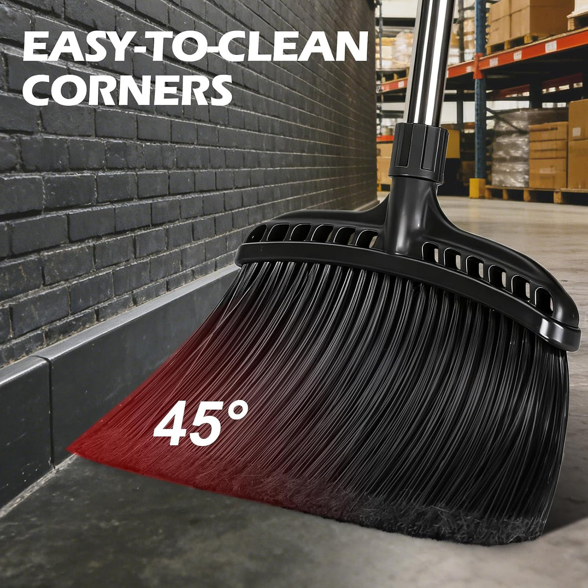 Outdoor Broom,Masthome Heavy Duty Broom,56" Brooms for Sweeping Outdoor,Angle Commercial Brooms with Hard Bristles, for Kitchen Home Office Garage Courtyard Lobby Lawn Concrete