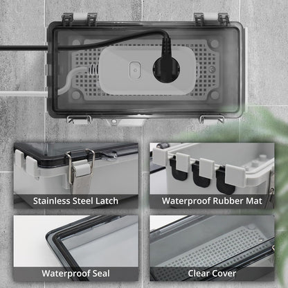 Outdoor Extension Cord Cover for Outside Outlet Plug Cover Waterproof, 9x5x4.3” Outdoor Electrical Box for Outlet Plug,IP67 Outdoor Waterproof Plug-in Distribution Box