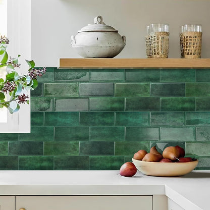 STICKGOO 10 Sheets Subway Tile Peel and Stick Backsplash, Extra Thick 3D Wall Tiles with Commercial-Grade Adhesive for Kitchen, Bathroom, Laundry Room,11.56"x8.38"(White)