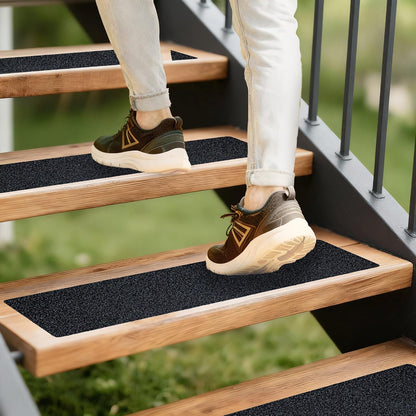 LifeGrip Anti Slip Traction Treads 10 Pack, 6"x32" with Glow in Dark Stripe, Best Grip Tape Grit Non Slip, Outdoor Non Skid Tape, High Traction Friction Abrasive Adhesive for Stairs Step