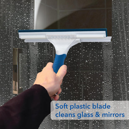 Unger 12” Glass & Surface Squeegee – Multipurpose Rubber Blade Squeegee for Shower Glass, Window Cleaning, Professional Grade Cleaning Tool for the Home