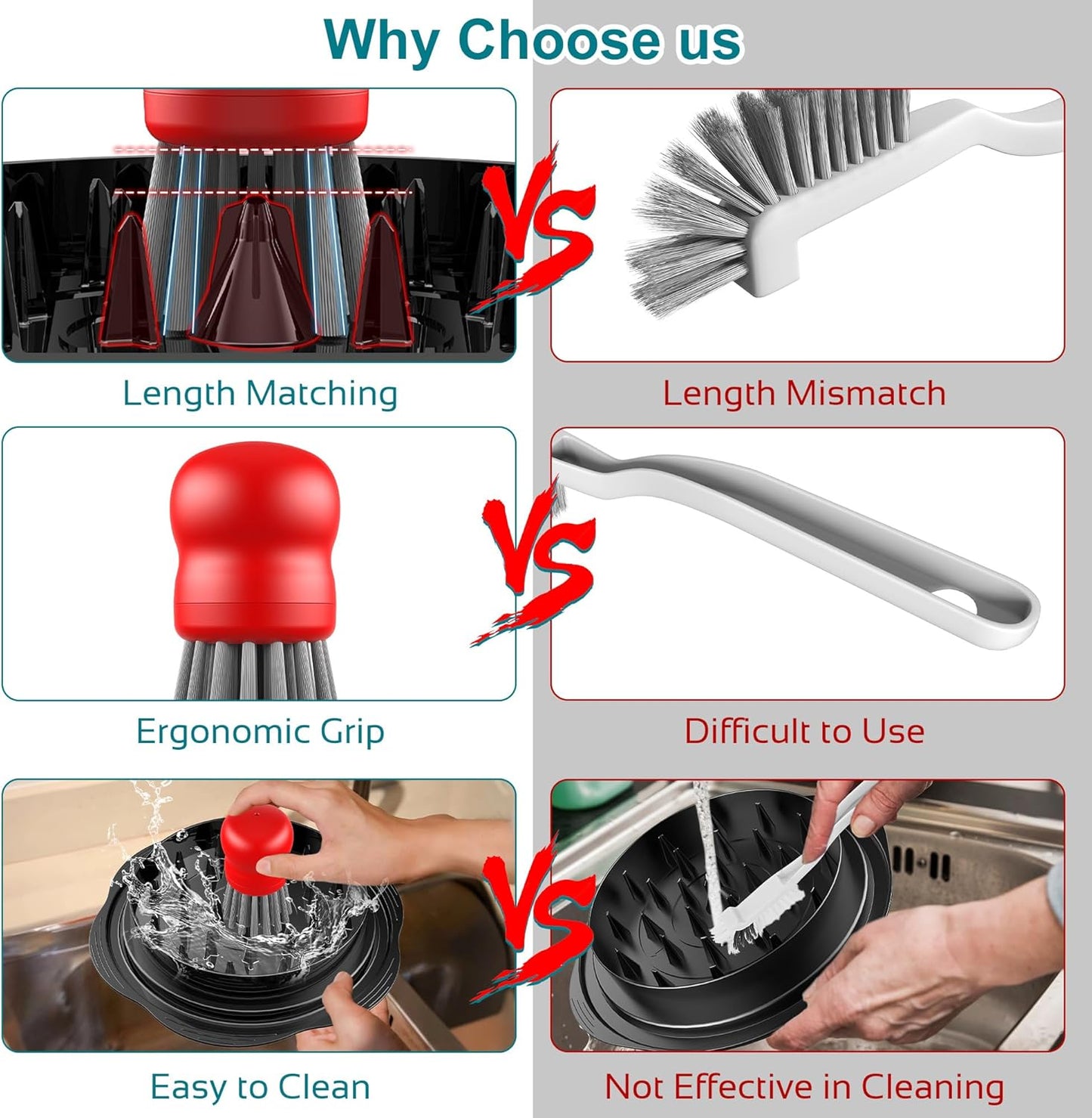 Mini Dish Brush for Cleaning Chicken Shredder, Palm Brush Dish Scrubber with Ergonomic Grip, Kitchen Brush for Washing Dishes, Pans, Pots, Sink (1, Black)
