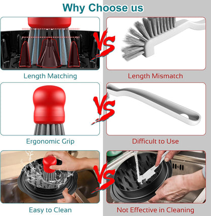 Mini Dish Brush for Cleaning Chicken Shredder, Palm Brush Dish Scrubber with Ergonomic Grip, Kitchen Brush for Washing Dishes, Pans, Pots, Sink (1, Black)