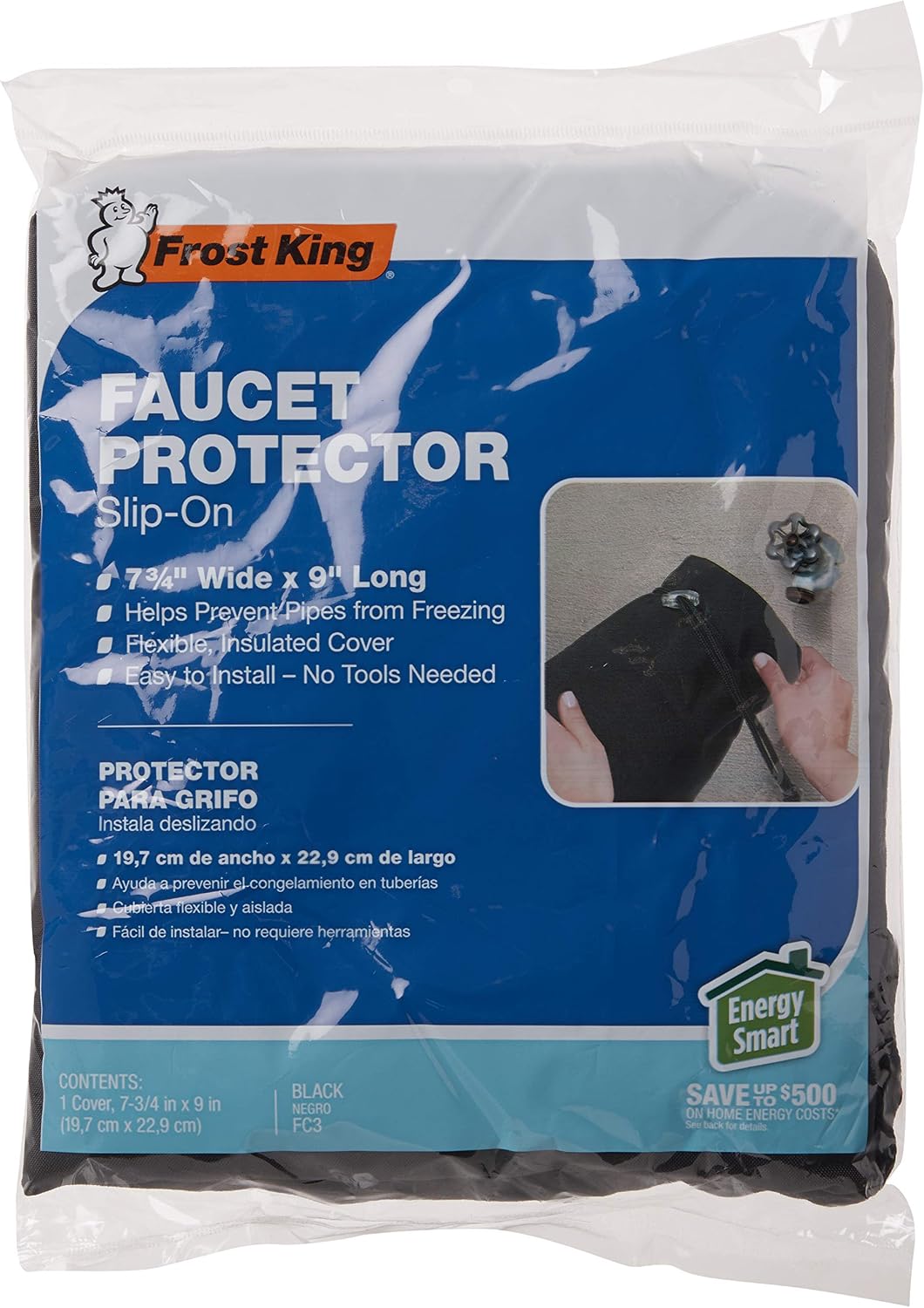 Frost King FC3/12 Padded Outdoor Sock Faucet Cover , Black