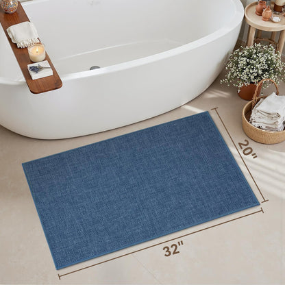 MontVoo Bath Mat Rug-Ultra Thin Non Slip Bath Mats for Bathroom Mat Quick Dry, Rubber Backing Washable Bathroom Rugs Fit Under Door, Absorbent Bath Rugs for Floor,17"x24",Khaki