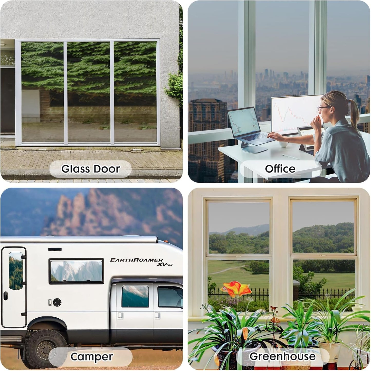LUTE Reeded Glass Window Privacy Film, Frosted Glass Film, Removable 3D Decorative Decals Sun Blocking Anti UV Door Window Cover, No Glue Static Cling Vinyl for Bathroom Home Office, 17.5" x 78.7"