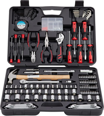 MECHMAX 149-Piece Home Tool Set with Socket and Wrench Kit | Premium alloy steel hand tools with hammer, pliers and compact storage case. Perfect DIY kit for house, apartment and dorm