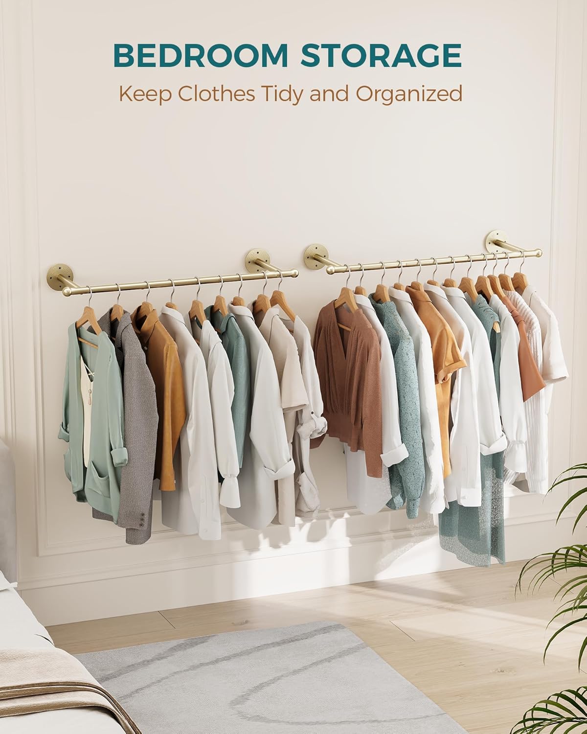 OROPY 33" Industrial Pipe Clothing Rack, Wall Mounted Clothes Rack | Closet Rods for Hanging Clothes, Multi-purpose Hanging Rod for Laundry Room, Bedroom and Closet Storage