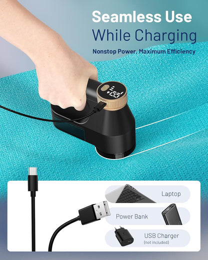 BEAUTURAL Fabric Shaver, Rechargeable Lint Remover for Clothes, Electric Lint Shaver with 6-Leaf Blades, Sweater Shavers to Fuzz, Lint Balls, Pillings, Bobbles for Clothes and Furniture