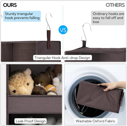 GRANNY SAYS 3-Shelf Hanging Closet Organizer and Storage, Collapsible Hanging Closet Shelves, Hanging Organizer for Closet & RV, Gray, 29 ½" H X 12" W X 12" D, 1-Pack