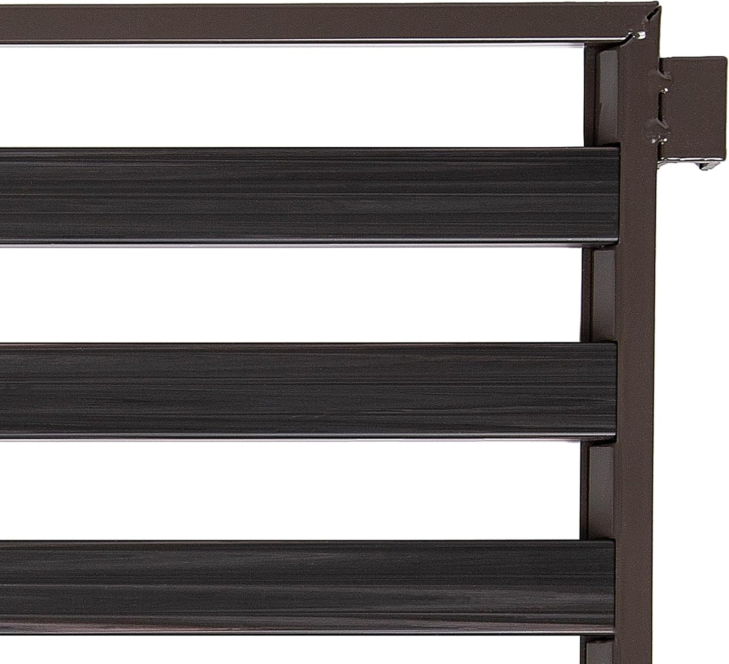 Seville Classics Sturdy Freestanding Storage Shelf for Bedroom, Closet, Entryway, Dorm Room Organizer Stackable Durable Metal Shoe Rack Ash Gray Slat, 3-Tier