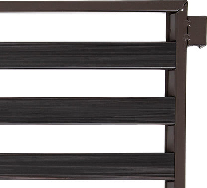 Seville Classics Sturdy Freestanding Storage Shelf for Bedroom, Closet, Entryway, Dorm Room Organizer Stackable Durable Metal Shoe Rack Ash Gray Slat, 3-Tier