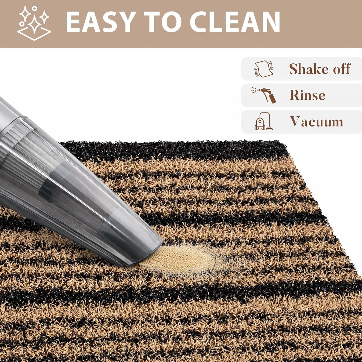 Outdoor Front Door Mat 32" x 48", Dirt Trapping Outside Entrance Rug, Non Slip Shoe Scraper, Heavy Duty Commercial Rug for Patio, Garage, Traffic Area, Office, Roll Packing