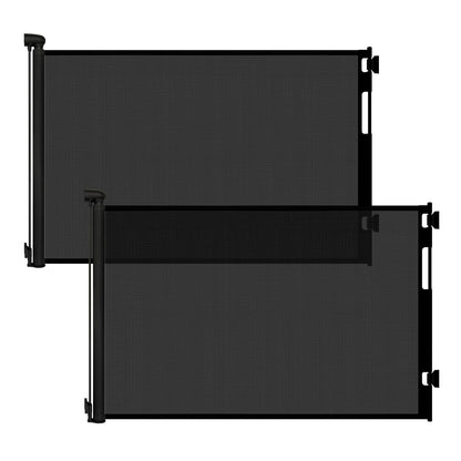 Retractable Baby Gate for Stairs and Doorways, 55" Wide x 33" Tall Mesh Dog Gate for Indoor & Outdoor Use, Safety Gate for Babies and Pets, Child Gates for Hallways, Hardware Mounted, Black