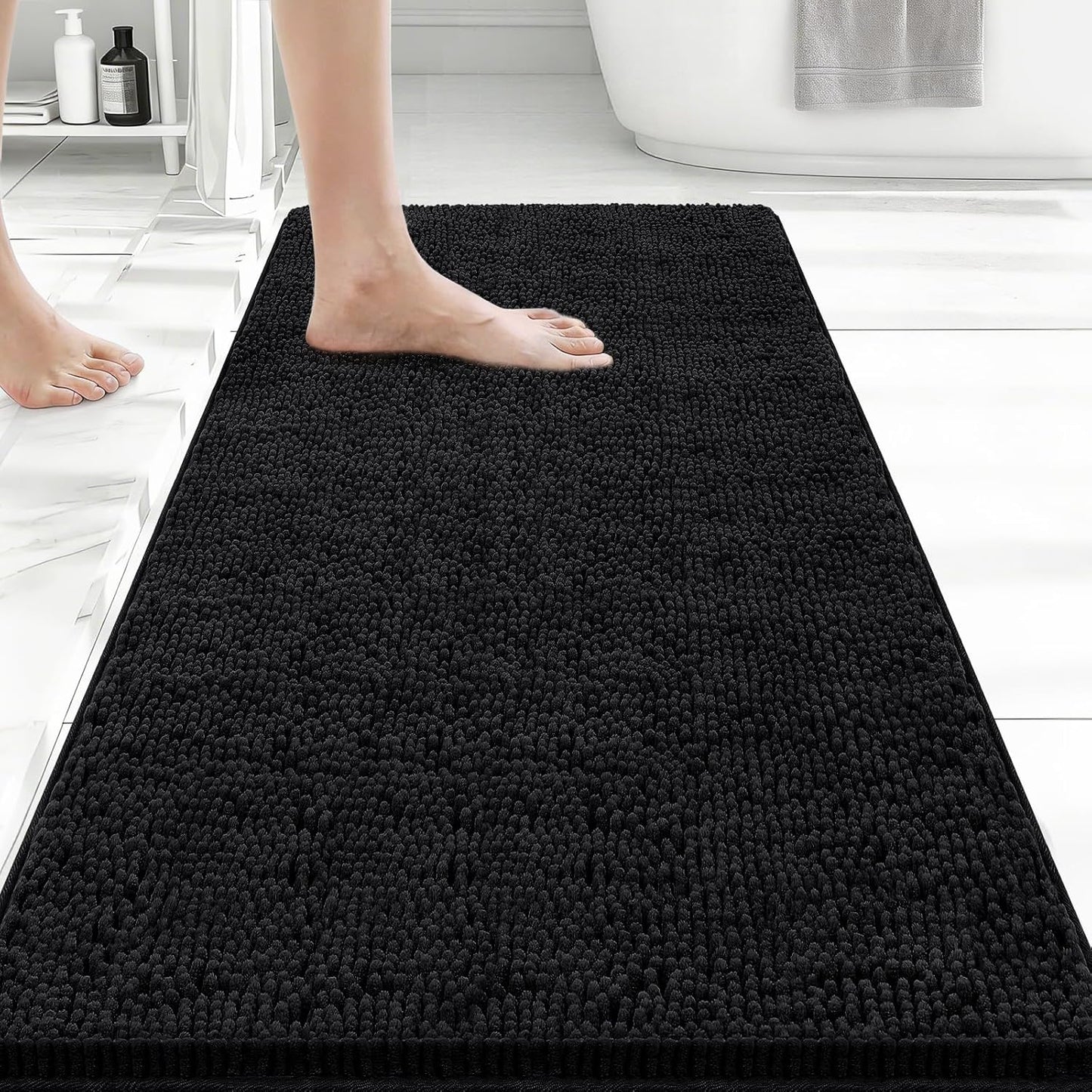 Bcoimo Bathroom Rugs 24x17, Bath Mats for Bathroom Non Slip with Rubber Backing,High Absorbent Microfiber Bath Rugs Quick Drying, Machine Washable, Durable Decor