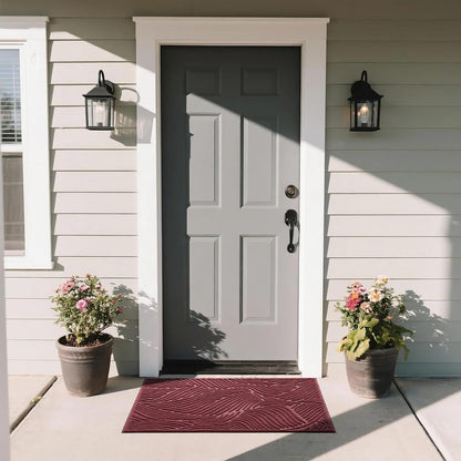 Yimobra Doormat Outdoor Entrance, Simple Stripes All-Weather Waterproof & Non-Slip Mat for Front Door, Heavy Duty Welcome Mat for Indoor, Garage, Patio-29.5x17, Dark Grey