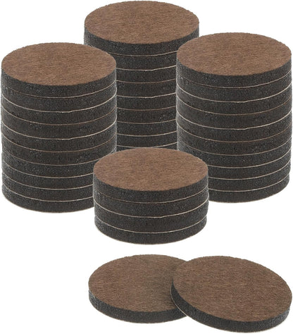 uxcell Furniture Pads, 24Pcs 1.25" - Round Self Adhesive Felt Furniture Pads, Floor Protectors for Furniture Feet Chairs Legs Hardwood Floors (Brown)
