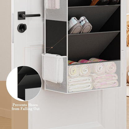 Criusia Shoe Organizer, Over the Door Shoe Organizer, Hanging Closet Shoe Storage with Large Deep Pockets, Fits 16–24 Pairs of Sneakers, Sandals, Boots, Gray