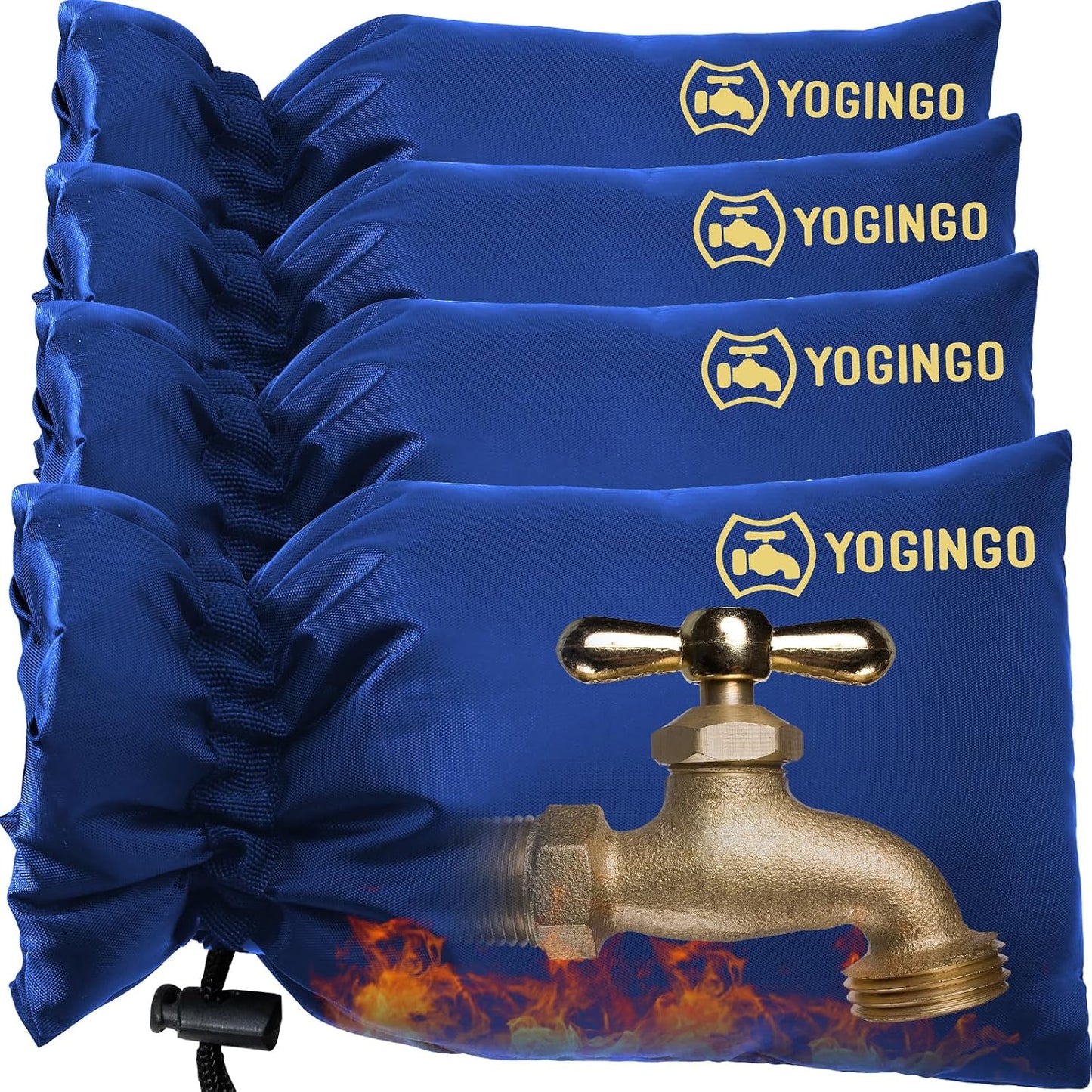 Outdoor Faucet Covers for Winter Freeze Protection, 4 Pack 5.9" x 8.3" Blue Hose Bib Covers for Winter, Water Spigot Covers Winter Insulated, Insulation Cover Socks Faucet Freeze Protector