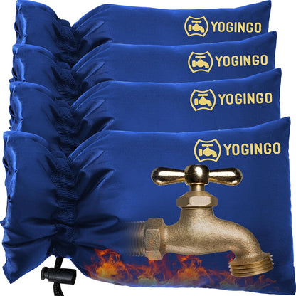 Outdoor Faucet Covers for Winter Freeze Protection, 4 Pack 5.9" x 8.3" Blue Hose Bib Covers for Winter, Water Spigot Covers Winter Insulated, Insulation Cover Socks Faucet Freeze Protector