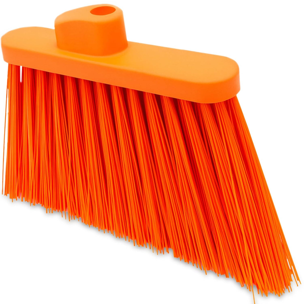 SPARTA Plastic Broom Head, Angled, Un-Flagged for Large Debris Indoor, Outdoor, Home, Restaurant, Lobby, Office, 12 Inches, Green