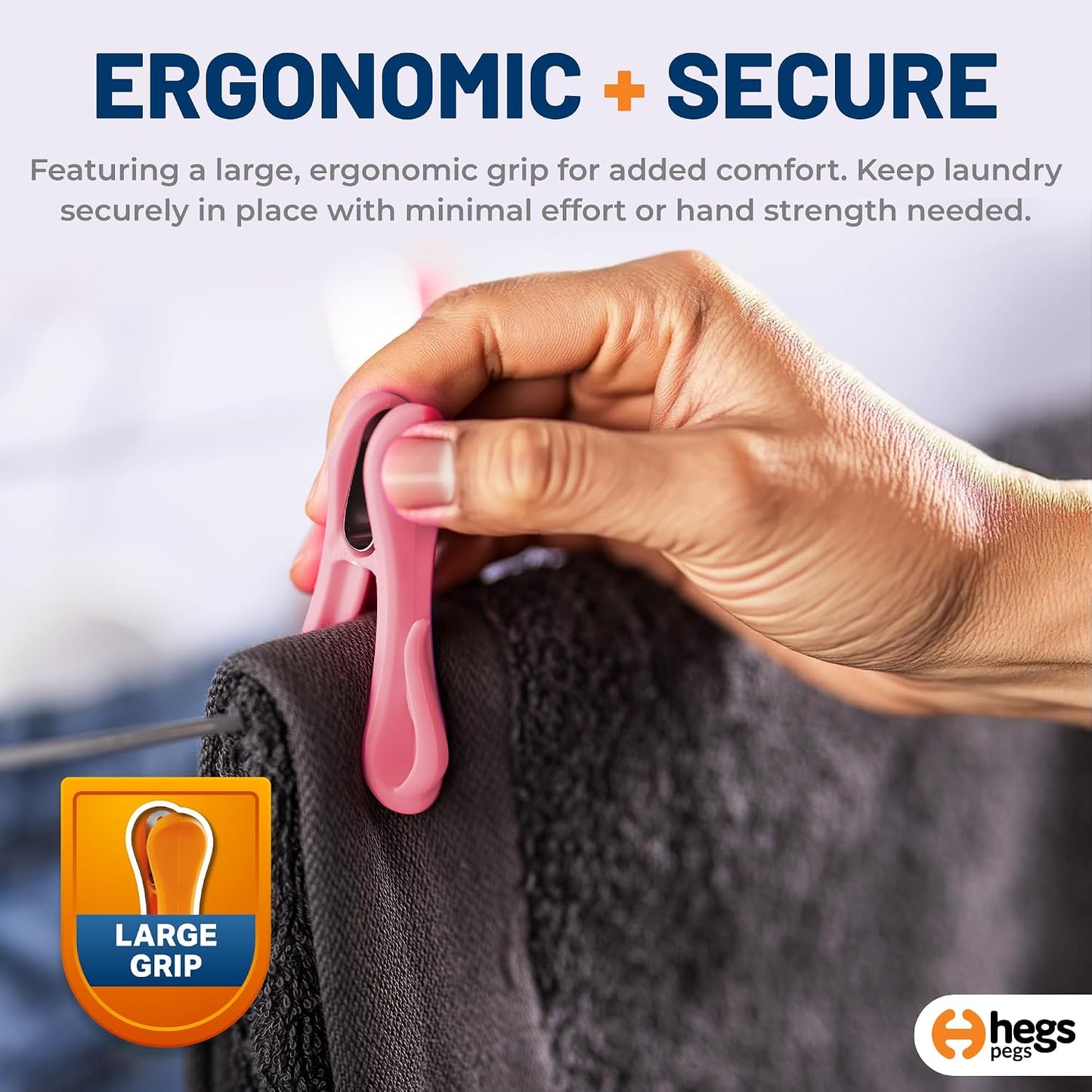 Hegs 24 Pack Multi-Color - The Smartest Heavy Duty Clothespins with Hooks - Hang 3 Garments at Once with Our Tough, Dual Hooks Clothes Pins with Anti-Rust Spring - Durable, Colorful Clothespins