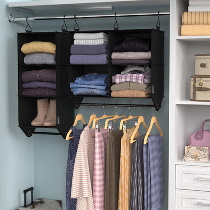 ClosetMaid 10-Shelf Fabric Hanging Shoe Storage Organizer for Closet, Charcoal Black