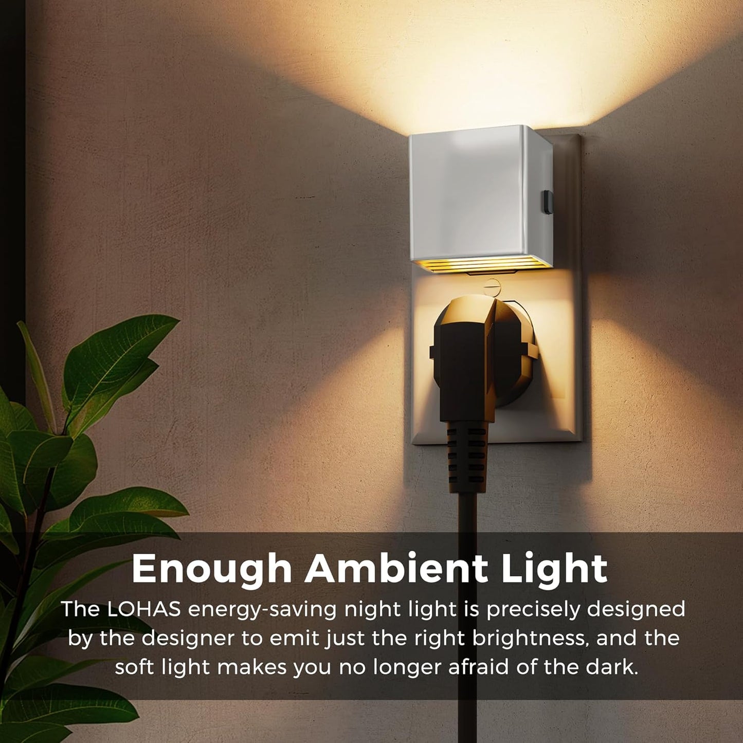 L LOHAS LED Motion Sensor Night Light, [2-Pack] Plug in Night Light with Motion Sensor and Dusk to Dawn Sensor, Brightness Adjustable, 3000K Soft White Nightlight for Bathroom Hallway Kitchen