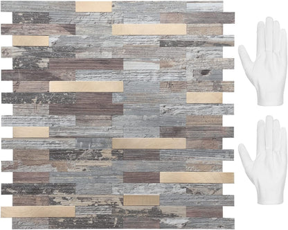 STICKGOO Peel and Stick Backsplash Tile, Stick on Backsplash for Kitchen and Bathroom, Volakas White Look PVC Mixed Metal Silver Self Adhesive Wall Tiles(Sample)
