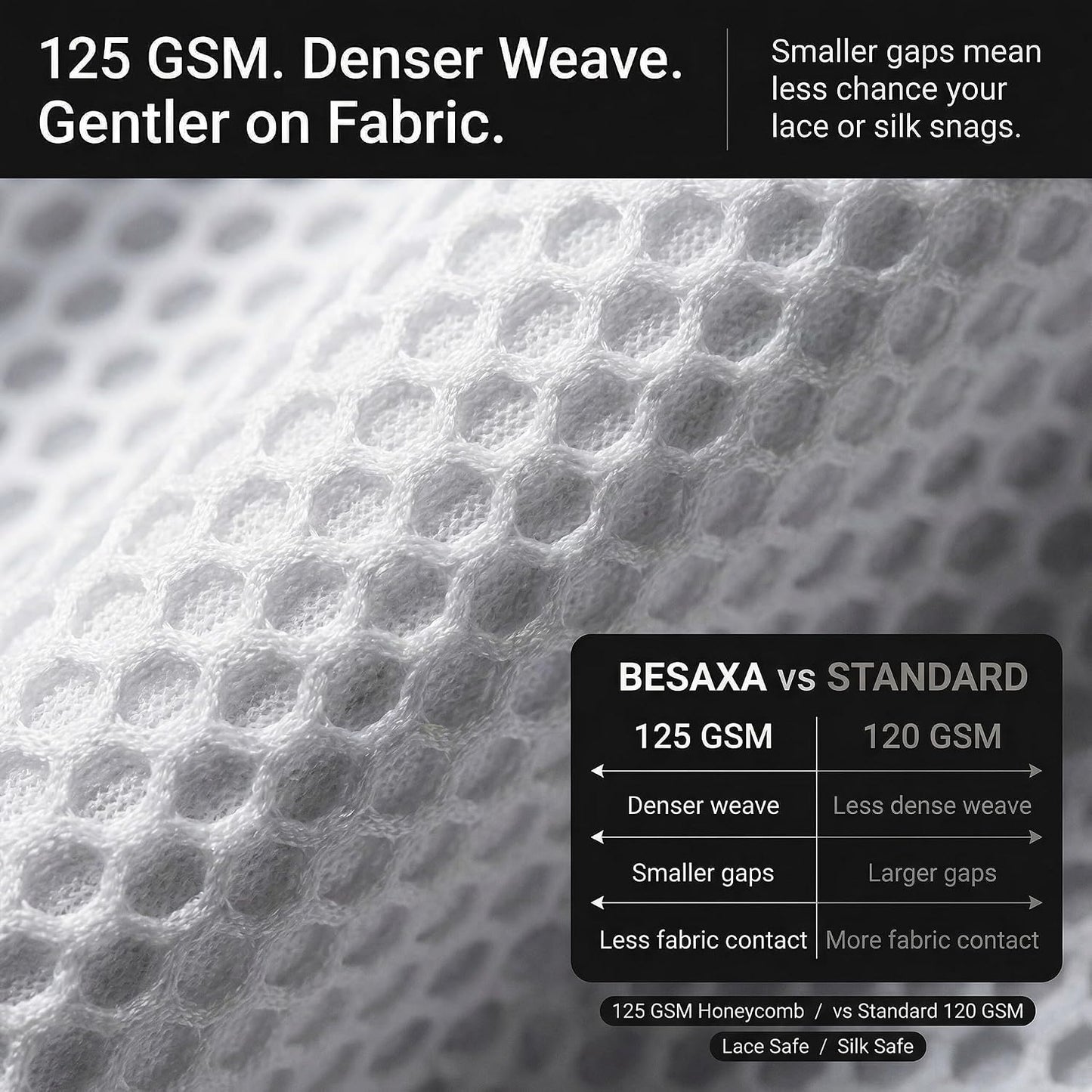 Mesh Laundry Bags for Delicates, 3 Pack, 12 x 16 Inches | Honeycomb mesh protects bras, lingerie, and underwear from snags — zippered closure stays secure throughout the wash cycle