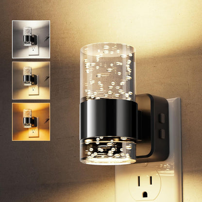 L LOHAS LED Night Light, Bubble Night Lights Plug into Wall,2 Pack 3000K/4000k/5000K Adjustable Color Temperature Night Light,Dimmable Nightlights with Dusk to Dawn Sensor for Rooms Bathroom Hallway