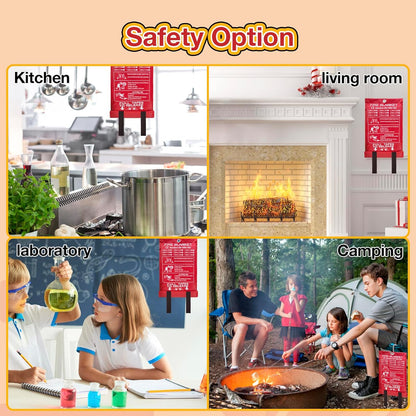 10 Pack Fire Blanket Emergency for Home Kitchen, 39 x 39 Large Emergency Fire Suppression Blankets Fiberglass Flame Retardant Protection for Home Kitchen Car Office Warehouse Camping Safety