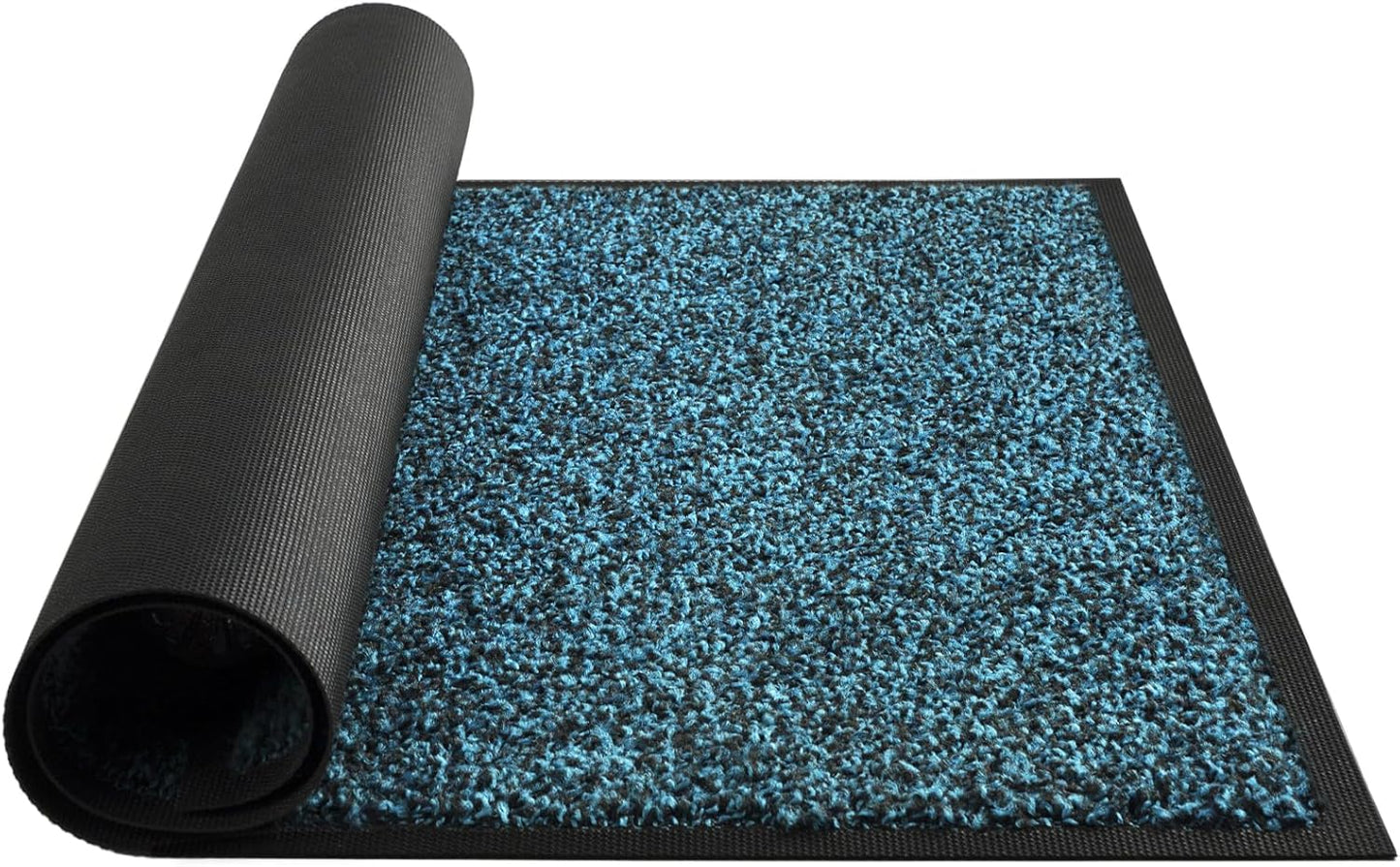 Mibao Front Door Mat, Dirt Trapper Welcome Mat for Outdoor Indoor, Non-Slip Waterproof Doormat, Durable Machine Washable Low Profile Entry Rug for Back Door Outside Patio Porch, 29.5" x 17", Grey