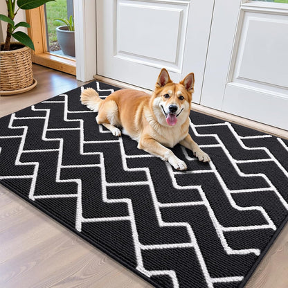 OLANLY Front Door Mat, Non-Slip Rubber Backing, Dirt Resistant and Absorbent, Washable, Easy to Clean Low-Profile Indoor Doormat for Back Door, Entryway, Inside Entrance, 32x20, Grey