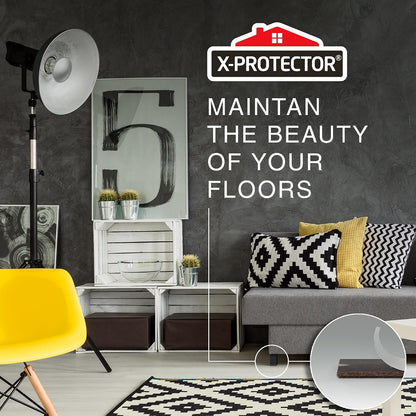 X-Protector Premium Felt Furniture Pads - 20 PCS 6 x 1/2" - Black Rectangular Pads with Tenacious Adhesive - Protects Hardwood, Laminate & Tile Floors