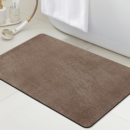 ACCUMTEK Non Slip Bath Mat, Thin Bathroom Rugs Fit Under Door, Quick Dry Bath Mats, Machine Washable Bath Rugs for Bathroom, Bathtub & Kitchen, Grey/Bordered/24 x17