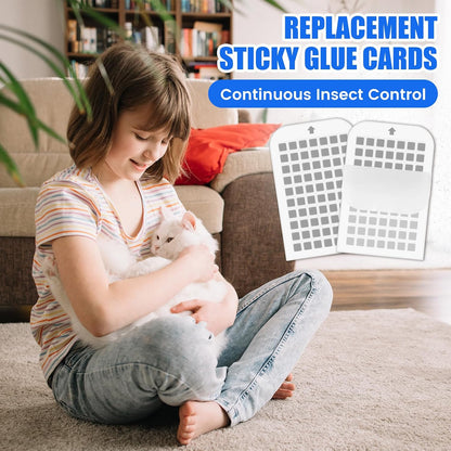 Qualirey 30 Pack Flying Insect Trap Refill Sticky Card Plug Refill Replacement, 1:1 Size