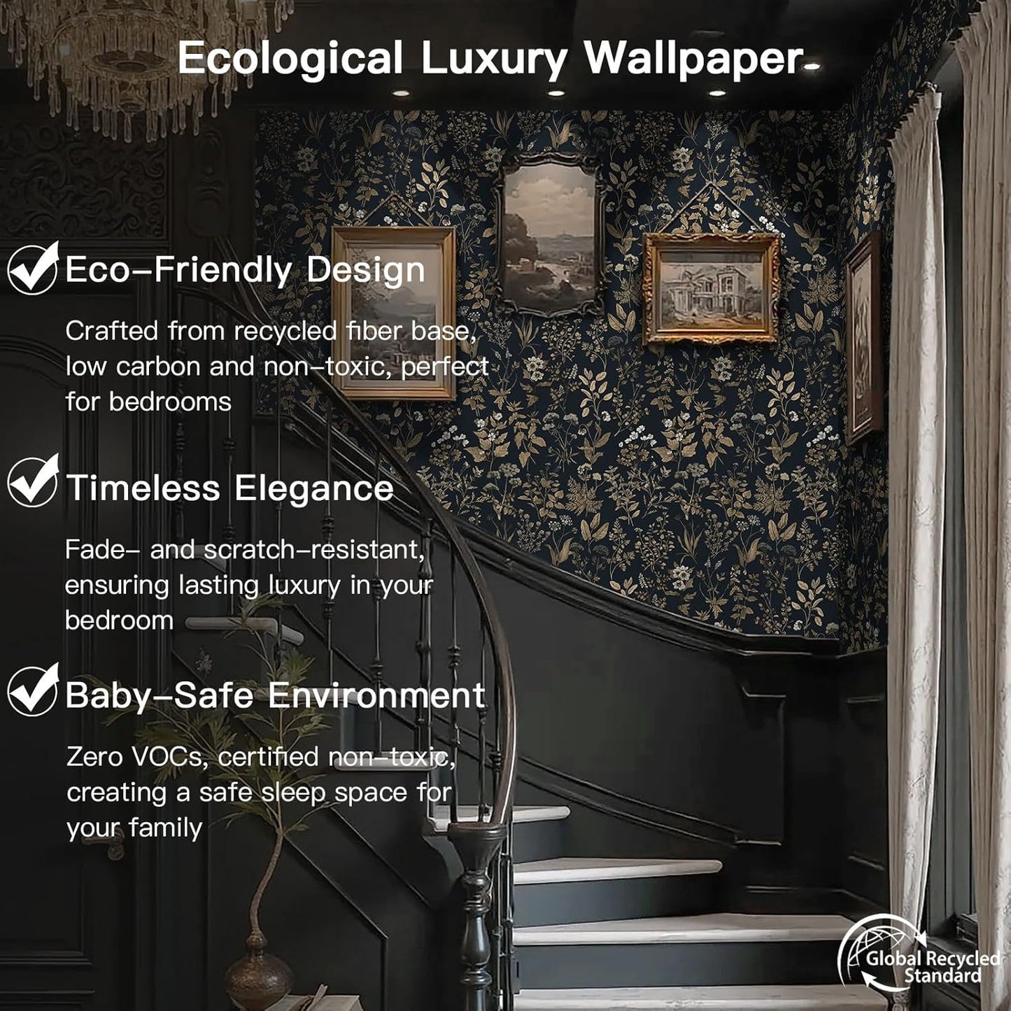 Dimoon 17.3" X 78.7" Peel and Stick Wallpaper Floral Contact Paper Boho Beige White Renter Friendly Natural Wall Paper Waterproof Removable Self Adhesive Wallpaper for Bedroom Livingroom Vinyl Roll
