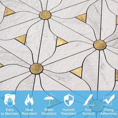 Peel and Stick Backsplash Tile, 10 Sheets Waterproof PVC Wall Tiles for Kitchen Bathroom, Thick Self Adhesive Stick on Backsplash, Covers 9.67 Sq.Ft