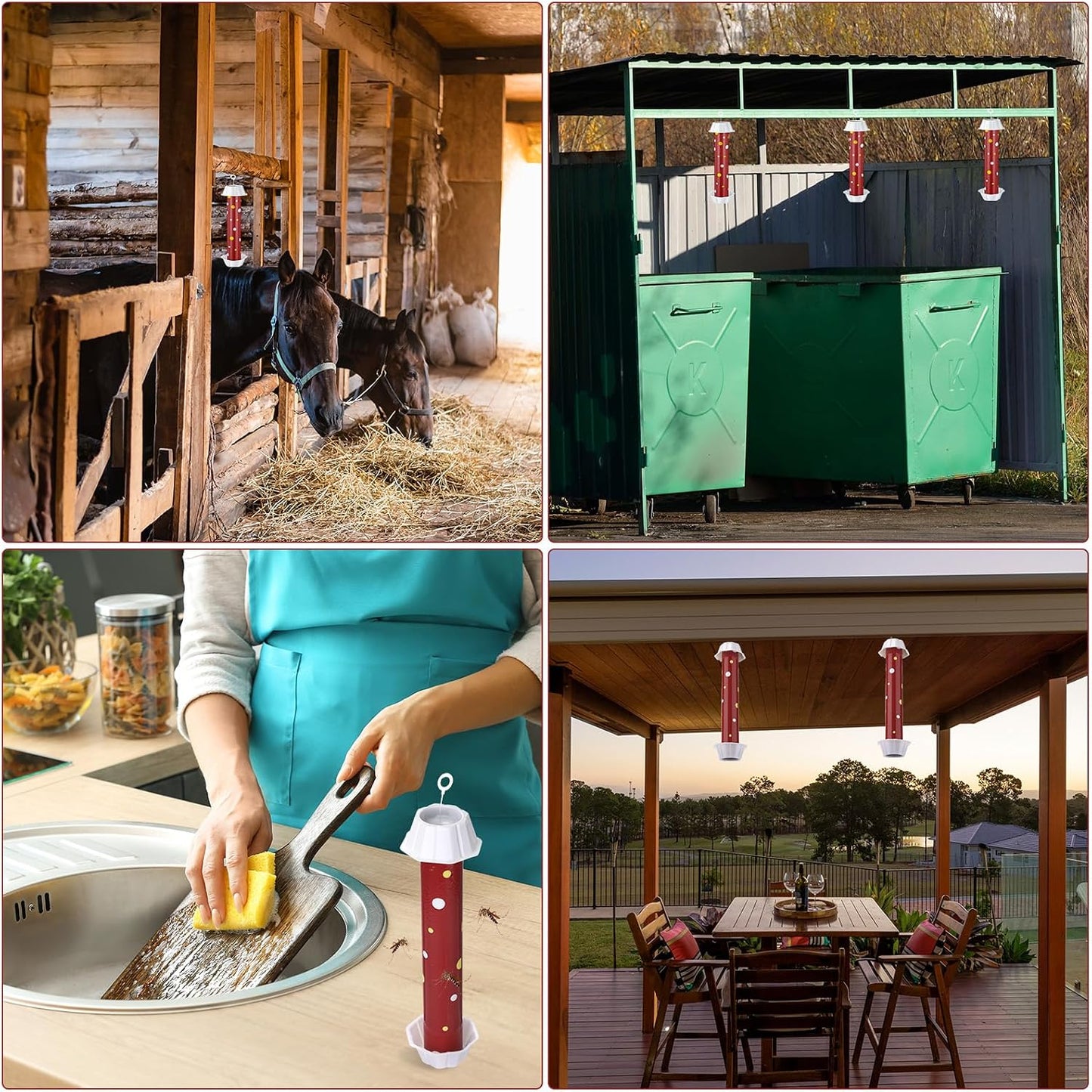 12 Pcs Sticky Fly Trap Fly Stick Indoor Outdoor Long Lasting Adhesive Fly Catcher with Hanging Hook for Wasps Gnats Bugs Insects Moths Fruit Flies Mosquitoes Spiders Fleas (White)
