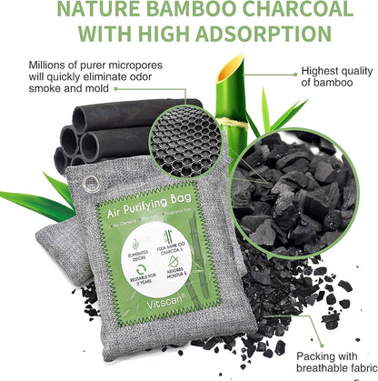 20 Pack Bamboo Charcoal Air Purifying Bag, Activated Charcoal Bags Odor Absorber, Moisture Absorber, Natural Car Air Freshener, Shoe Deodorizer, Odor Eliminators For Home, Pet, Closet, Car