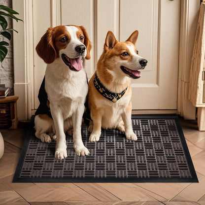 Mibao Front Door Mat, Heavy Duty Durable Welcome Mat for Outdoor Indoor, Dirt Trapper Waterproof Super Absorbent Door Mat for Entryway Outside Patio Porch, 29.5" x 17", Grey